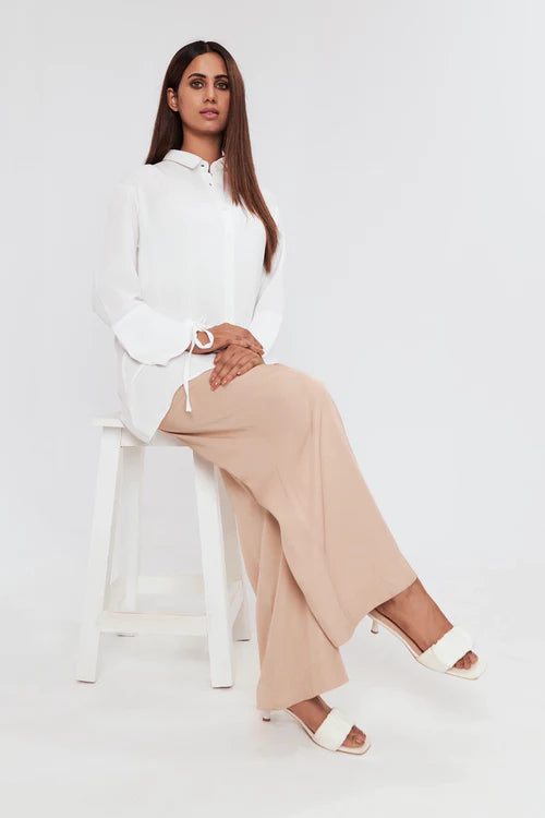 Women's Wide-Leg Camel Palazzo